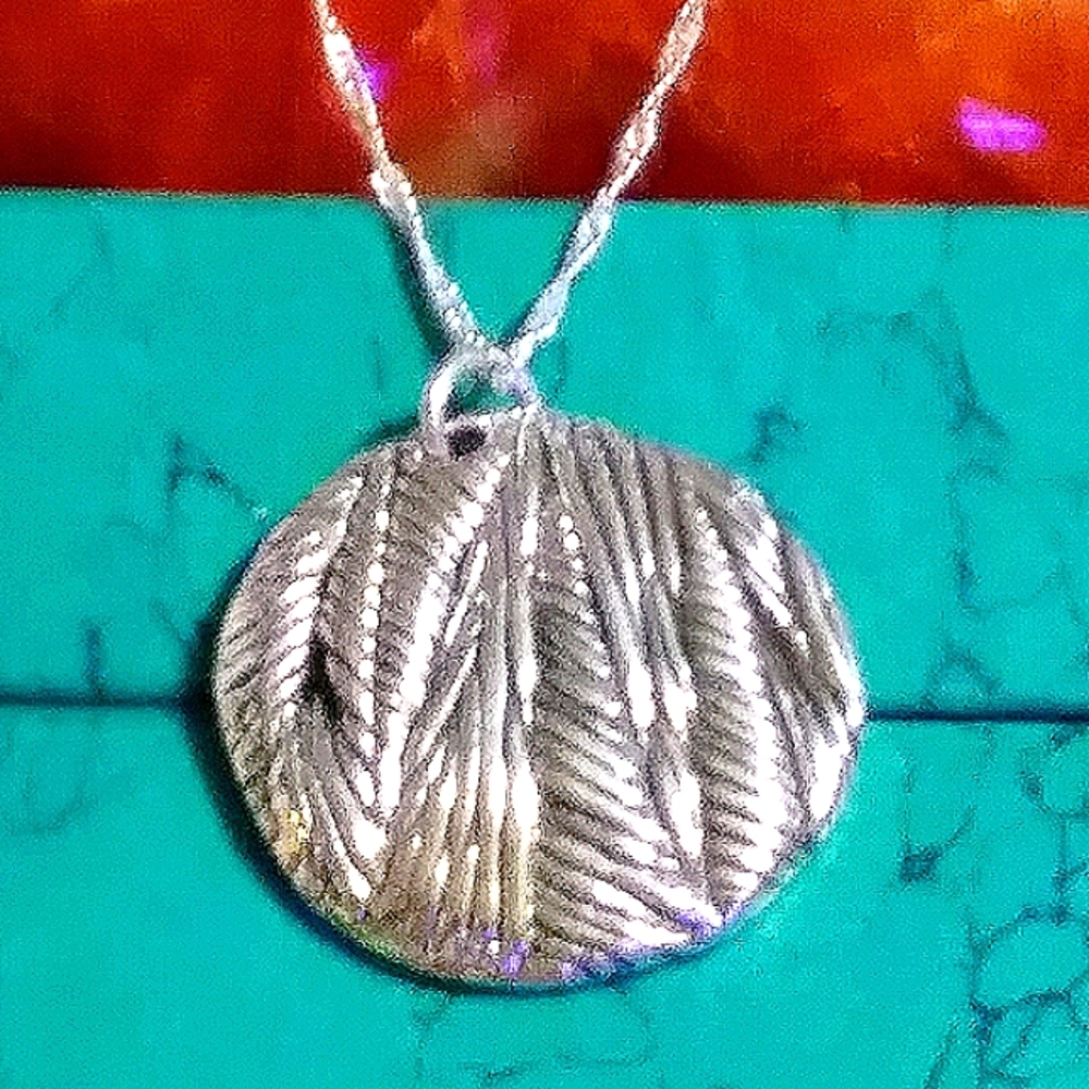 *STERLING ABSTRACT MEDALLION W/HEAVY STERLING 18" CHAIN} NOT PICTURED. SNAKE CH.
